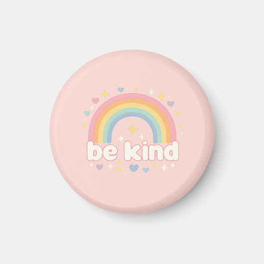 Be Kind – Rainbow Pastel Positivity マグネット (正面)