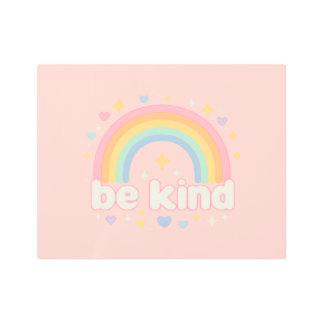 Be Kind – Rainbow Pastel Positivity メタルプリント