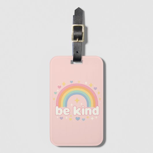 Be Kind – Rainbow Pastel Positivity ラゲッジタグ (正面縦)