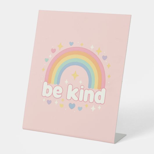 Be Kind – Rainbow Pastel Positivity 台座サイン (正面)