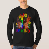 Be Kind Rainbow Sign Language LGBT Pride Equality  Tシャツ (正面)