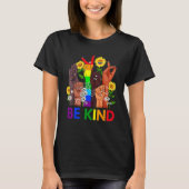 Be Kind Rainbow Sign Language LGBT Pride Equality Tシャツ (正面)