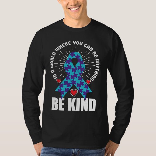 Be Kind Ribbon Suicide Awareness Mental Health Tシャツ (正面)