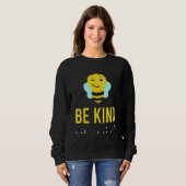 Be Kind Sign Braille Language Bee Smile Graphic Ye スウェットシャツ (正面フル)