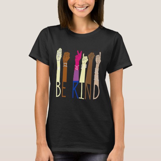 Be Kind Sign Language Hand Talking LGBT Bisexual P Tシャツ (正面)
