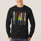 Be Kind Sign Language Hand Talking LGBT Gay Les Pr Tシャツ (正面)