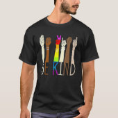 Be Kind Sign Language Hand Talking LGBT Gay Les Pr Tシャツ (正面)