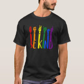Be Kind Sign Language Hand Talking LGBT Gay Les Pr Tシャツ (正面)
