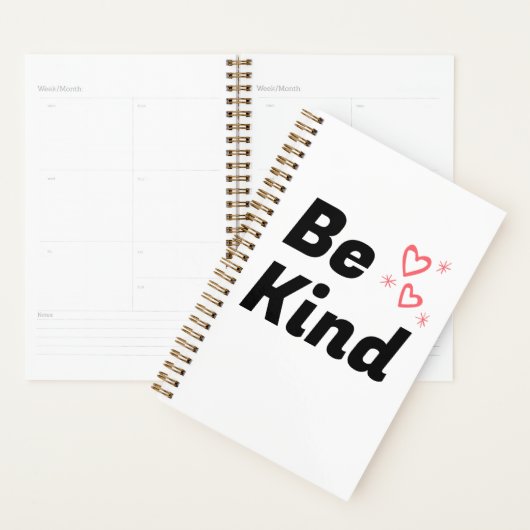 "Be Kind" Spiral Notebook プランナー手帳 (ディスプレー)