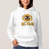 Be Kind Sunflower Bee Design Positive Kindness  パーカ (正面)