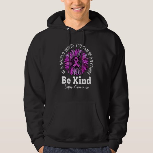 Be Kind Sunflower In May We Wear Purple For Lupus パーカ (正面)
