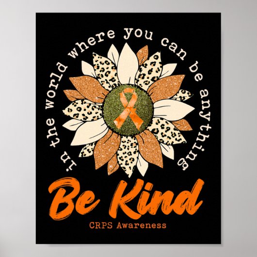 Be Kind Sunflower Orange Crps Awareness Ribbon 1 ポスター (正面)