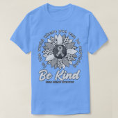 Be Kind Sunflower White Lung Cancer Awareness Ribb Tシャツ (デザイン正面)