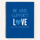 be kind.support.love.autism notebook & Journal ノートブック (正面)