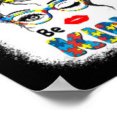 Be Kind t shirts for Women Autism Awareness Messy  ポスター (角)