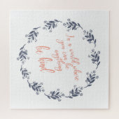 Be Kind Text in a Pretty Floral Wreath ジグソーパズル (横)