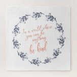 Be Kind Text in a Pretty Floral Wreath ジグソーパズル<br><div class="desc">Be Kind Text in a Pretty Floral Wreath Puzzle</div>
