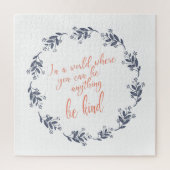 Be Kind Text in a Pretty Floral Wreath ジグソーパズル (縦)