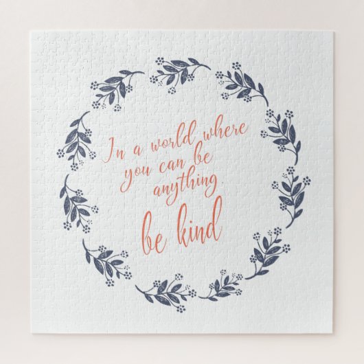 Be Kind Text in a Pretty Floral Wreath ジグソーパズル (縦)