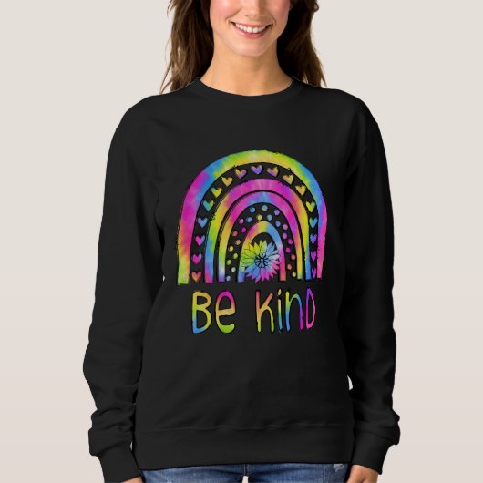 Be Kind Tie Dye Rainbow Choose Kindness Autism Awa スウェットシャツ (正面)