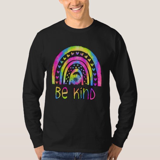 Be Kind Tie Dye Rainbow Choose Kindness Autism Awa Tシャツ (正面)