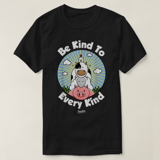 Be Kind To Every Kind Vegan Vegetarian  Tシャツ (デザイン正面)
