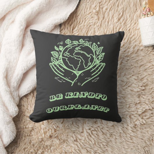 Be Kind to Our Planet: Caring Hands Earth Tee クッション (ブランケット)