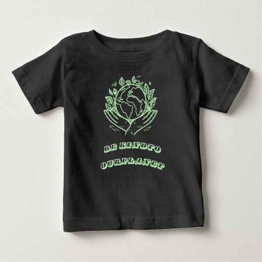 Be Kind to Our Planet: Caring Hands Earth Tee ベビーTシャツ (正面)