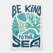 Be Kind to the Sea – Ocean Conservation Eco Design キッチンタオル (縦)