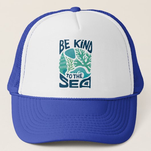 Be Kind to the Sea – Ocean Conservation Eco Design キャップ (正面)