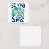 Be Kind to the Sea – Ocean Conservation Eco Design スクエア名刺 (正面/裏面)