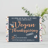 Be kind to the turkey floral Vegan thanksgiving 招待状 (スタンド正面)