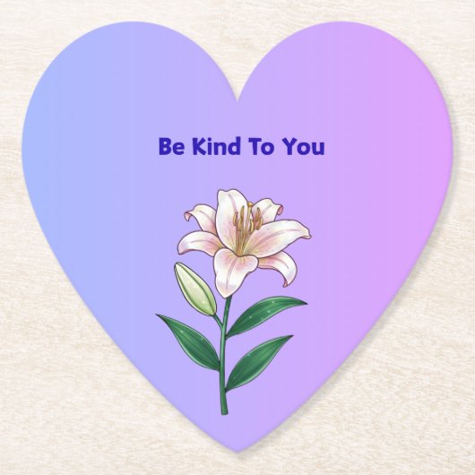 Be Kind To You Lily Self-Care  ペーパーコースター (正面)