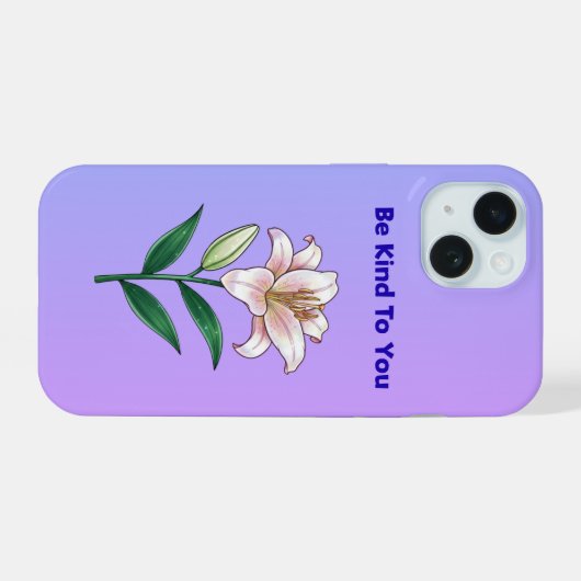 Be Kind To You Lily Self-Care Phone Case iPhone 15ケース (裏面横)