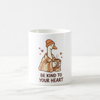 Be Kind to Your Heart – Cute Goose Cozy Coffee Mug コーヒーマグカップ