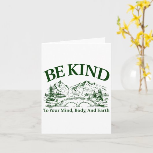 Be Kind To Your Mind Body And Earth Motivation  カード (黄色い花)