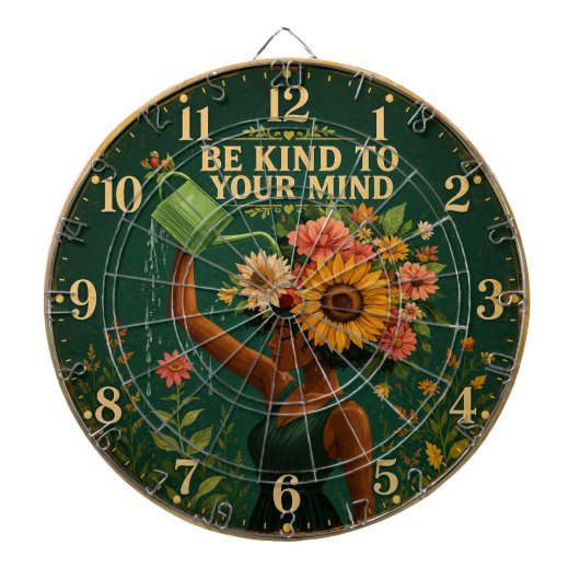 Be Kind to Your Mind Floral ダーツボード (正面)