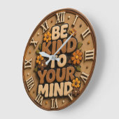 Be Kind to Your Mind Home Decor Gift ラージ壁時計 (傾斜)