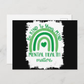 Be Kind To Your Mind,Mental Health Matters, Autism ポストカード (正面/裏面)