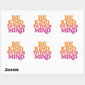 BE KIND TO YOUR MIND – Retro Wavy Sticker ラウンドシール (シート)