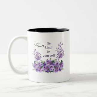 be kind to yourself floral inspirational Mug ツートーンマグカップ