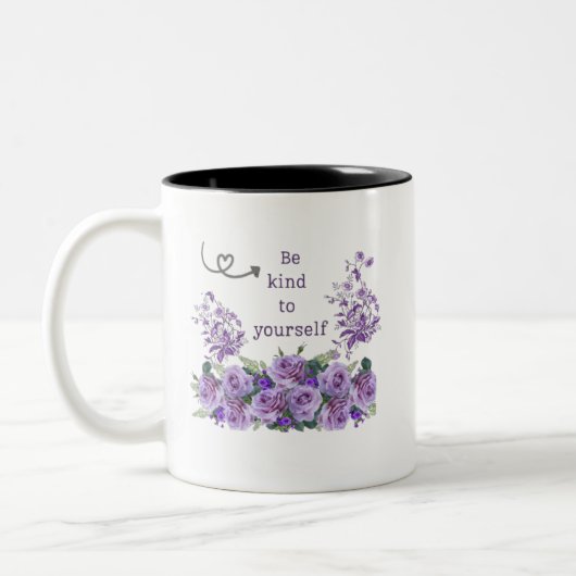 be kind to yourself floral inspirational Mug ツートーンマグカップ (左)