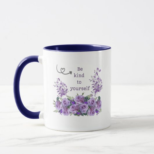 be kind to yourself floral inspirational Mug マグカップ (左)
