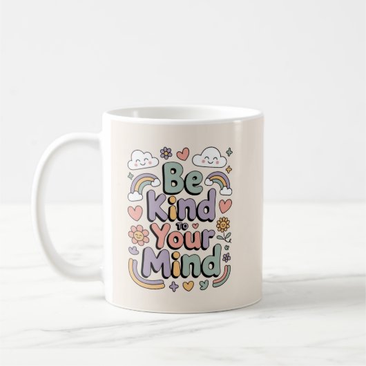 Be Kind to Yourself, Motivational, Inspirational コーヒーマグカップ (左)