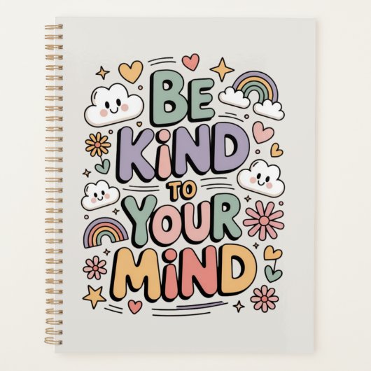 Be Kind to Yourself, Motivational, Positive Quote プランナー手帳 (正面)