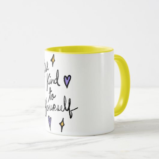 Be Kind to Yourself Motivational Quote Coffee Mug マグカップ (正面右)