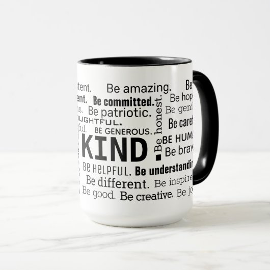 Be Kind Word Cloud inspirational Words マグカップ (正面右)