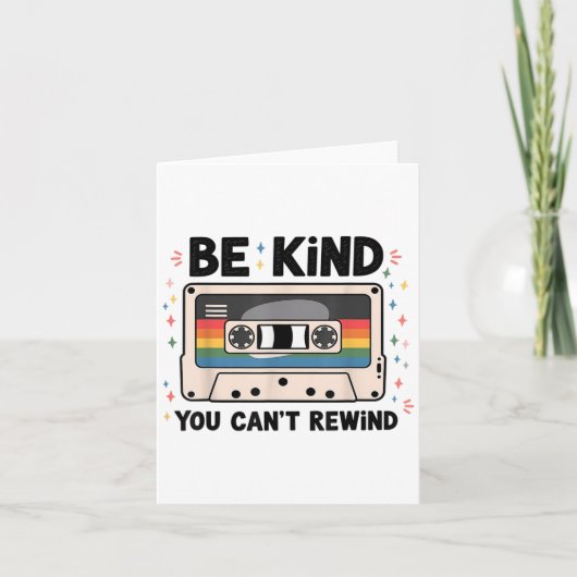 Be Kind You Can't Rewind Funny Vintage  カード (正面)
