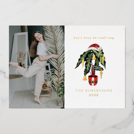 Be-leafプストップランスのクリスマスフォイル 箔招待状 (正面)