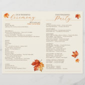 Be Leaf In Love Rust秋の結婚式式プログラム (裏面)
